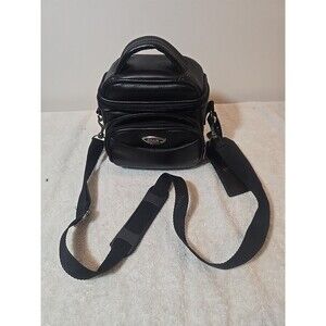 Icon Black Camera Bag with Shoulder Strap - Compact, Padded Multiple Compartment